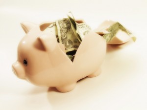 Broken piggy bank